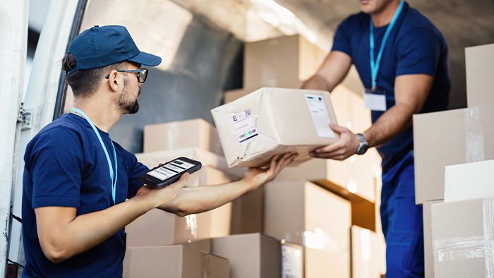 Máy kiểm kho Datalogic Memor 11 trong kho bãi